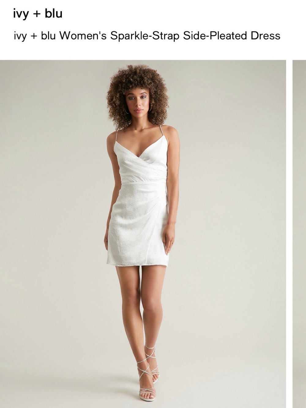 ivy + blu ivy + blu Women's Sparkle-Strap Side-Pleated Dress